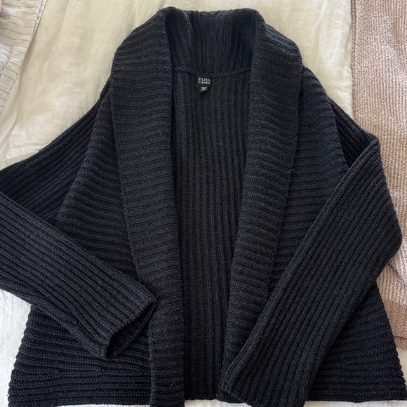 Eileen Fisher Sweaters - Eileen Fisher Black Ribbed Women's Cardigan